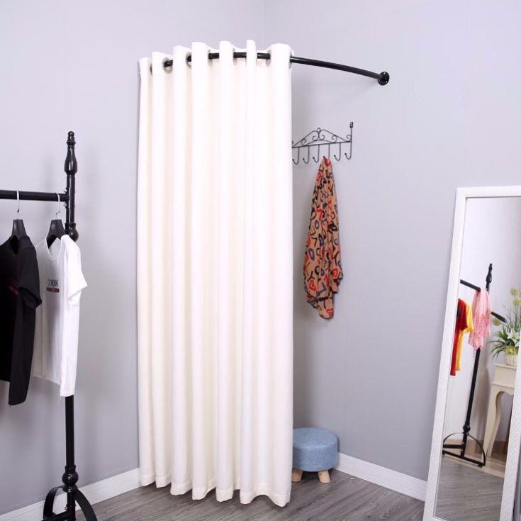 服装店C型试衣间布帘门帘更衣室帘子简易墙角换衣间换衣帘syj架子