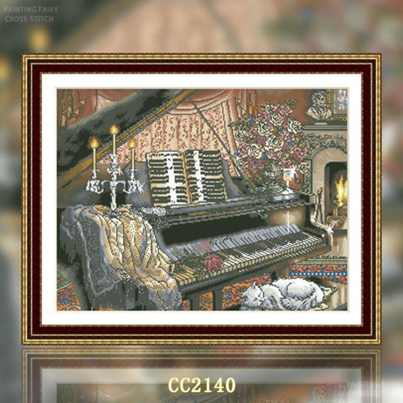 【CC2140-钢琴奏鸣曲】十字绣2025新款客厅小格可爱动漫系列餐