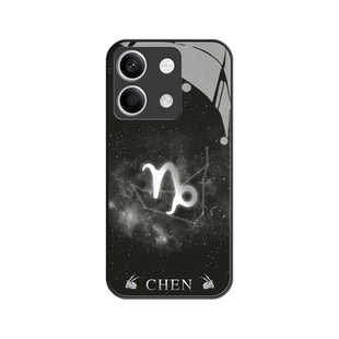 星座定制红米note13pro十手机壳12turbo新款11全包redminote10硅胶防摔高级男生黑色玻璃壳小众不撞款男适用