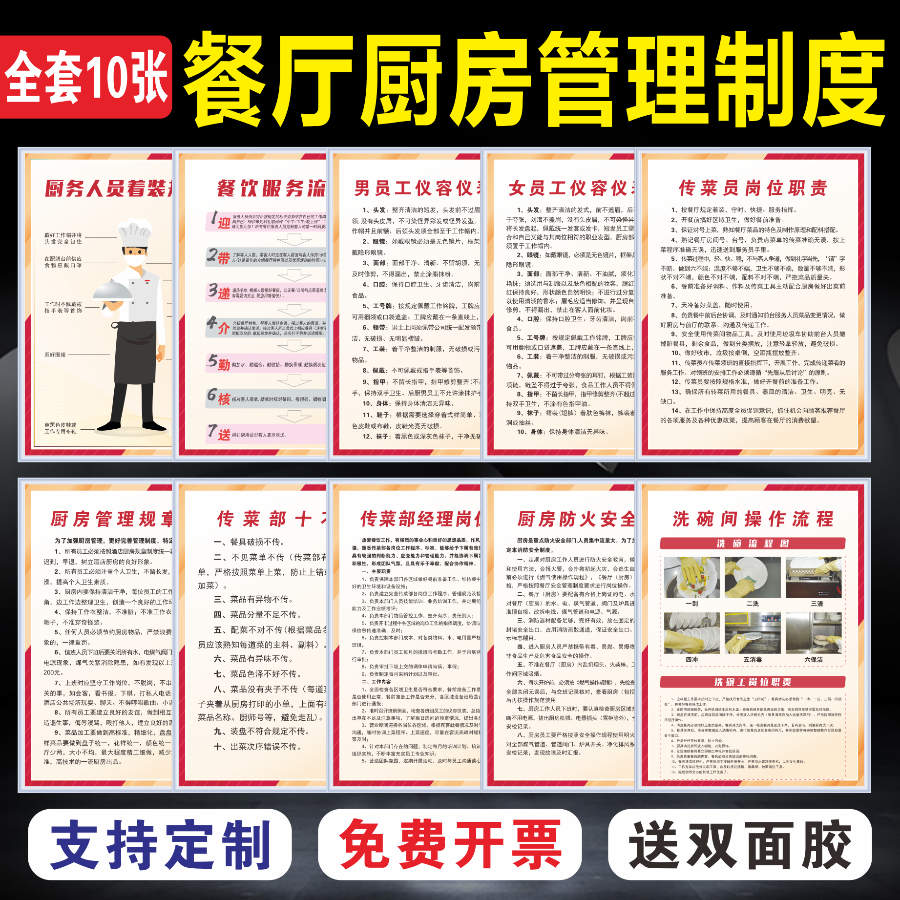 餐厅厨房4d管理规章制度牌操作