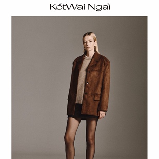 上衣 25FW秋冬麂皮质感大轮廓宽松单排扣橡木色西装 KotWai Ngai