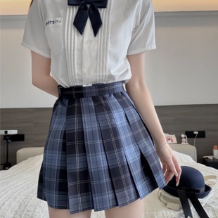 风吹麦香jk绿野精灵原创学院风制服半身裙格裙