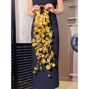 金色瀑布手捧花新娘结婚礼物diy材料包婚礼手拎花中式手工礼物