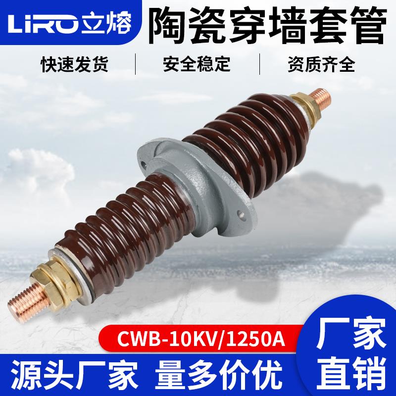 立熔CWC-CWB-10KV/1000A1250A户外12KV高压防污铜棒陶瓷穿墙套管