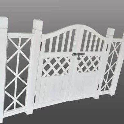 户外白色栅栏门庭院防腐木围栏花园木门学校幼儿园弧形木护栏厂家