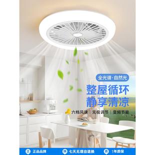 卧室风扇灯餐厅2025新斯堪 纳维亚吸顶灯书房儿童房无声风扇吸顶