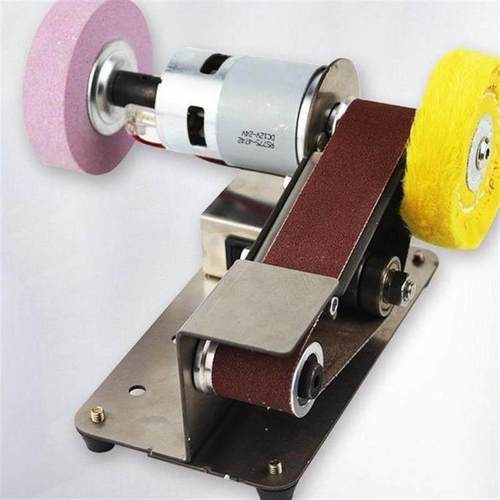 微型小型迷你砂带机15度定角DIY抛光机木工打磨机直流磨刀机家用