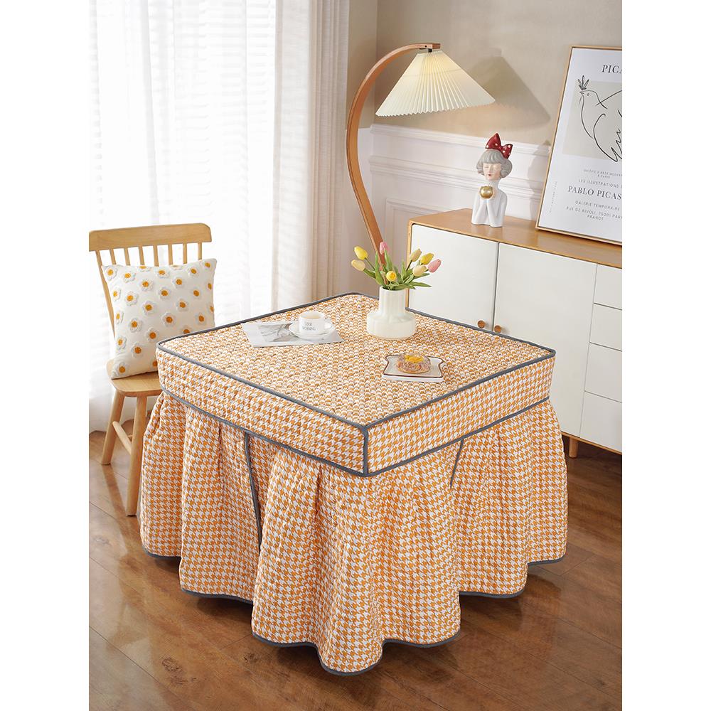 新款可揭盖烤火桌罩电暖炉茶几取暖桌布罩套加厚电炉罩正方形罩子