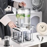 小熊高檔玻璃冷水壺帶龍頭涼水飲料桶水果茶可樂果汁冷飲套裝家用