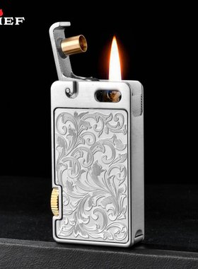 CHIEF首领个性创意一键按压翻盖点火煤油打火机防风高颜值礼品潮