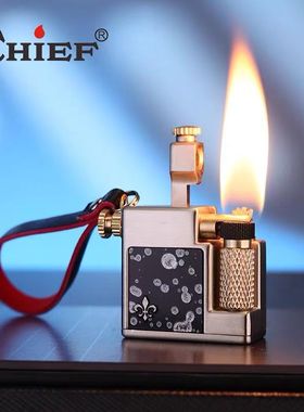 CHIEF首领715小方块煤油砂轮打火机复古金属耐用个性创意刻字礼品