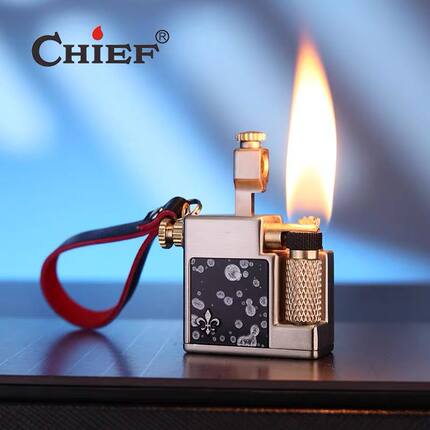 CHIEF首领715小方块煤油砂轮打火机复古金属耐用个性创意刻字礼品