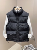 防风上衣光滑面料大兜款 秋季 男士 羽绒棉马甲立领休闲无袖 新款 韩版