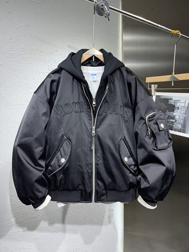 潮牌重工艺刺绣50白鸭绒羽绒服男可拆卸连帽棒球服外套加厚上衣男