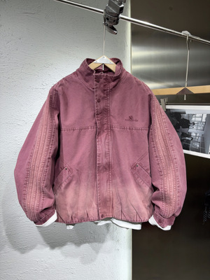 2026新款美式水洗做旧牛仔外套杠条立领设计男宽松夹克上衣潮牌男