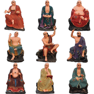 大型罗汉佛像供奉十八罗汉家用金色伏虎罗汉达摩祖师降龙罗汉神像