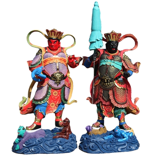 供奉寺庙天王殿树脂佛像 2米1贴金彩站四大天王神像 四大金刚