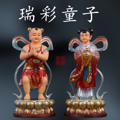厂家直销童男童女妙弘家用佛像