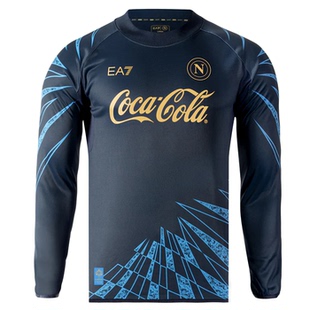 25-26那不勒斯足球训练服 Napoli拿玻里赛前热身长袖球衣
