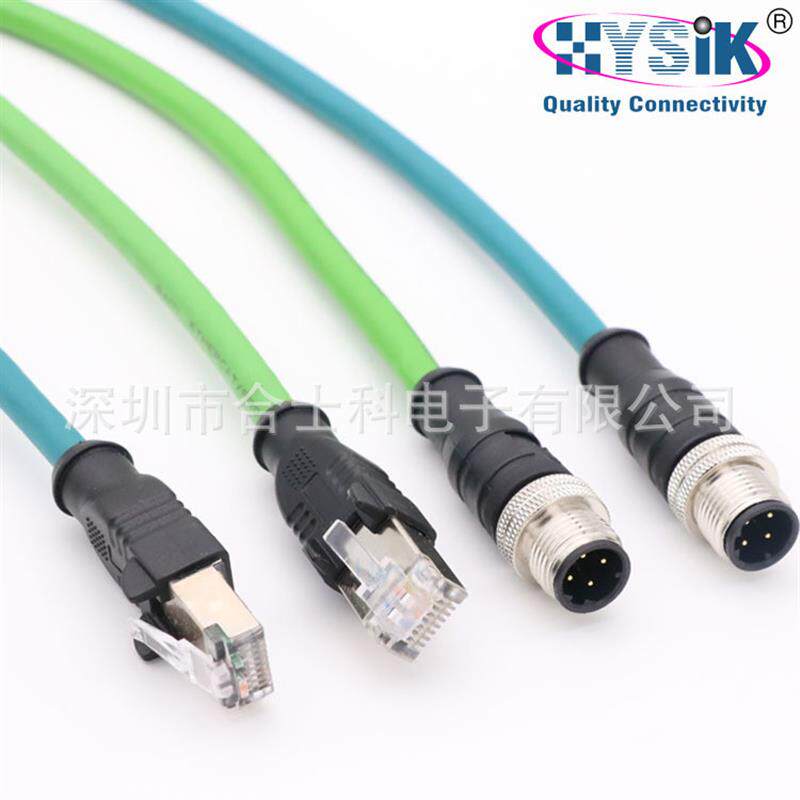 M12转RJ45 4芯 D编码 Profinet/EtherCAT以太网电缆工业网线