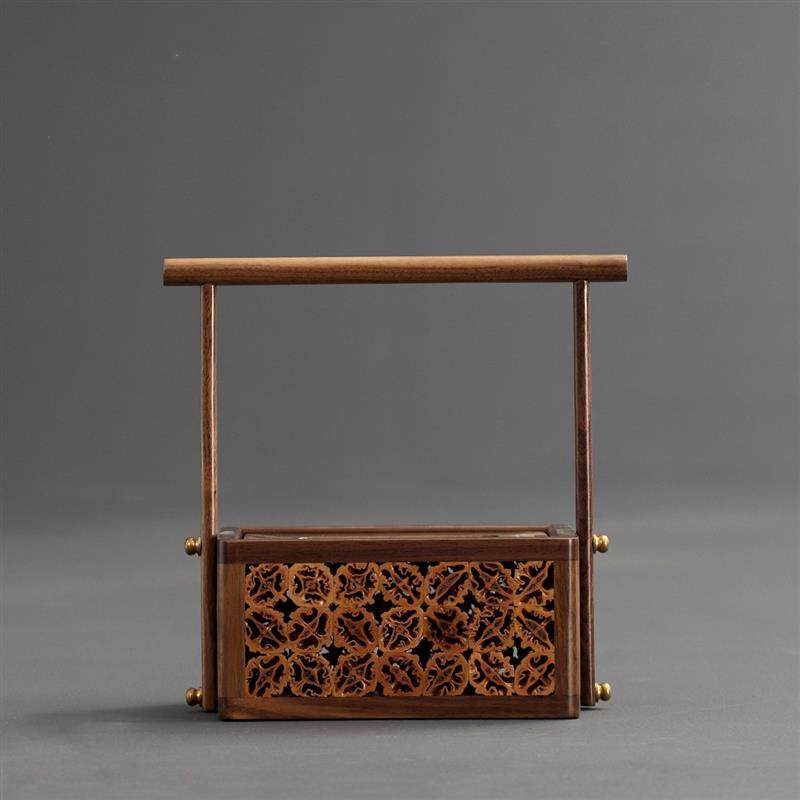 黑胡桃纸巾盒 山核桃盒身提拿纸巾盒实木纸抽盒榫卯纸巾盒