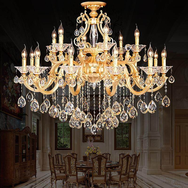 时尚玻璃蜡烛吊灯法式别墅客厅酒店大堂合金吊灯轻奢欧式水晶灯具,家装灯饰光源,客厅吊灯,淘宝优惠券,粉丝福利购,淘宝优惠卷