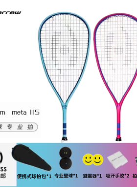 哈罗Harrow meta 115g壁球拍全碳素高端专业正品初学男女新手赛用