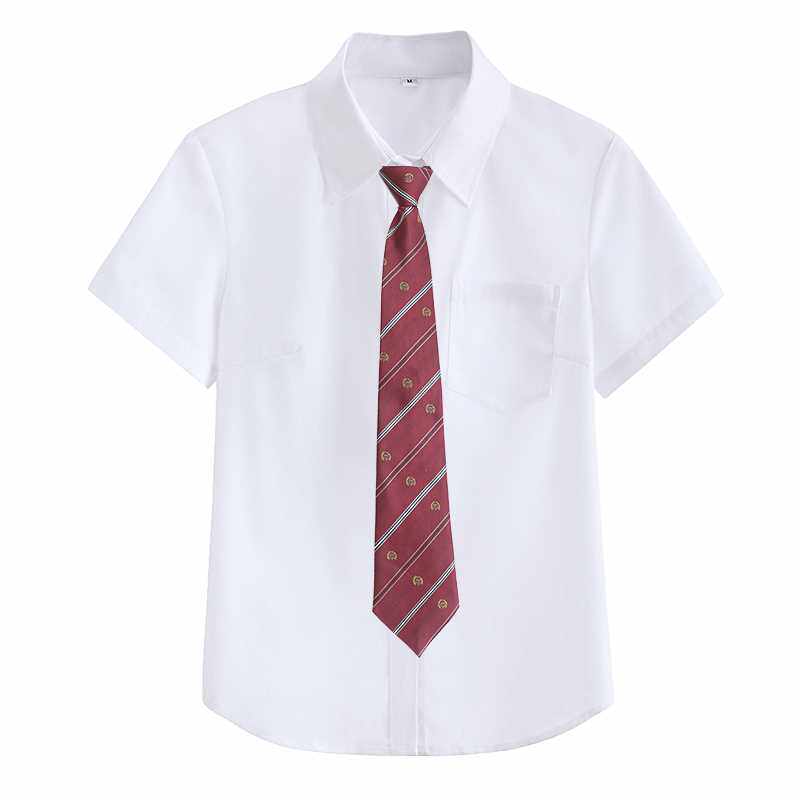 正品日系男短袖白衬衫职业尖领工作服学院风校服班服dk制服毕业衬