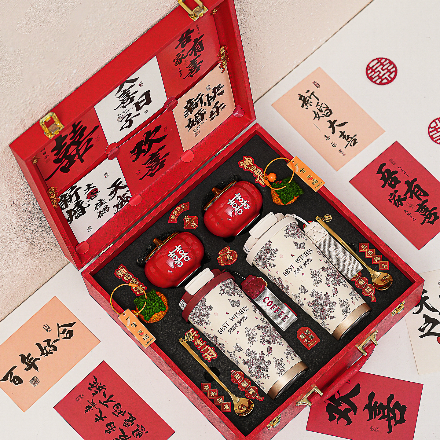 结婚礼物送新人闺蜜新婚新娘保温杯套装婚庆订婚高档实用伴手礼品