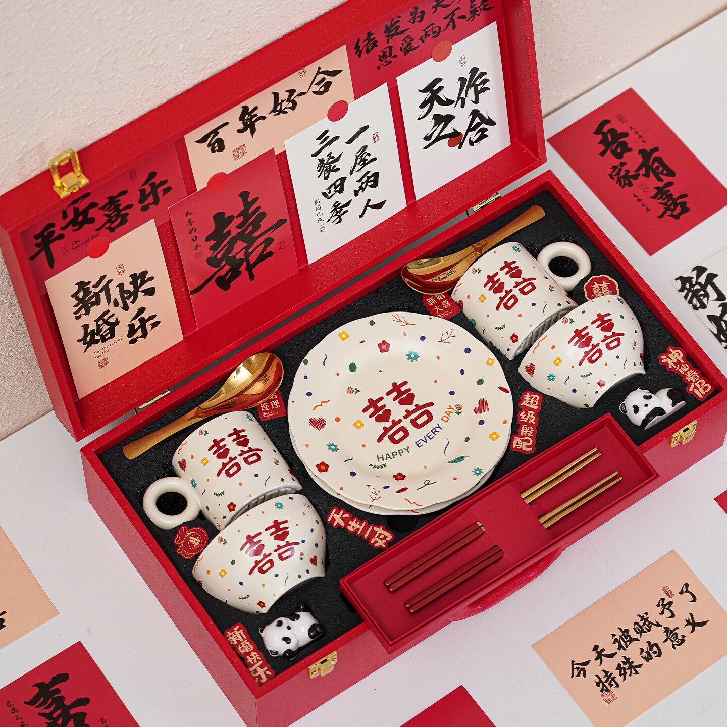 新婚礼物送新人新娘结婚订婚礼品送闺蜜姐妹实用餐具礼盒碗筷套装