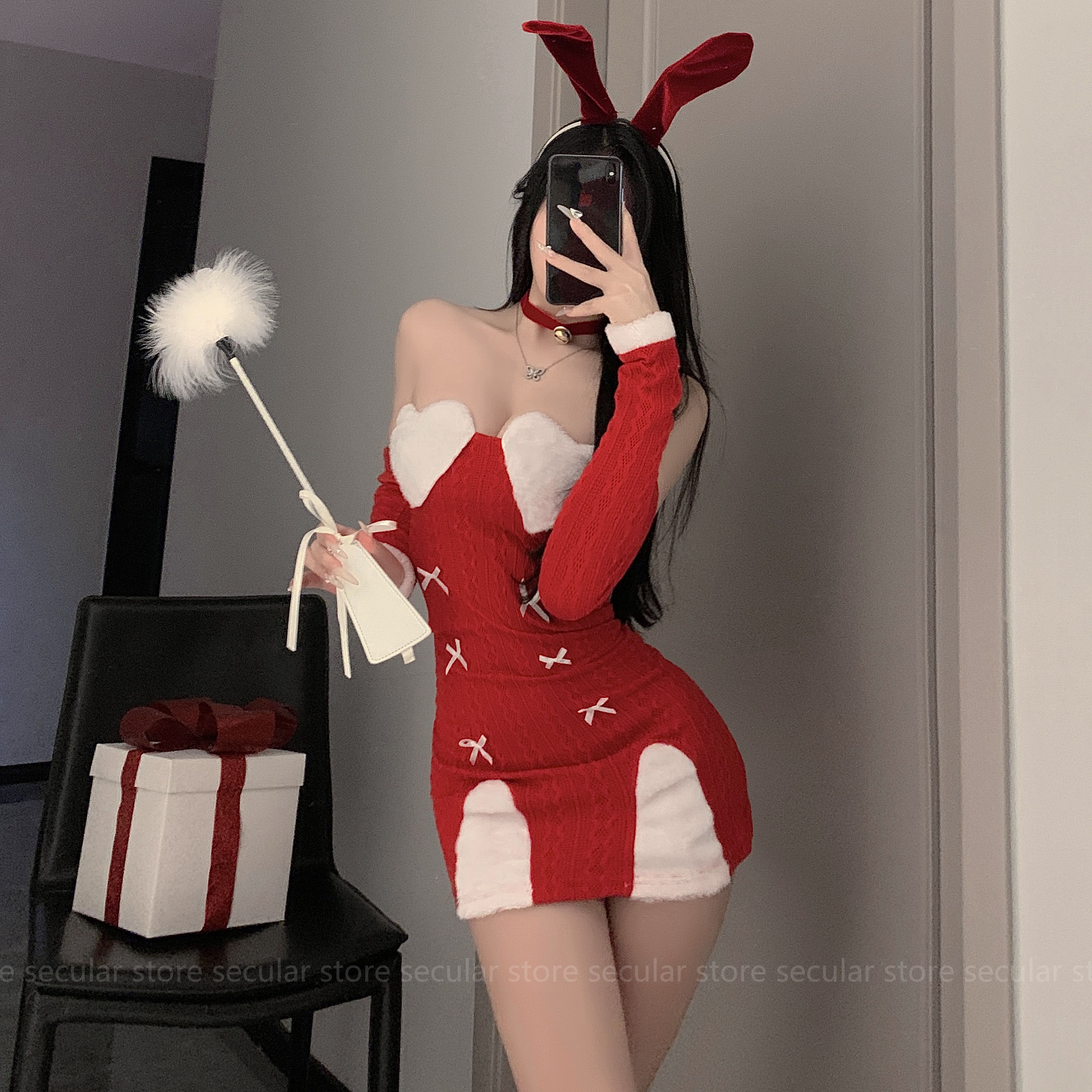 烟火家针织包臀连衣裙