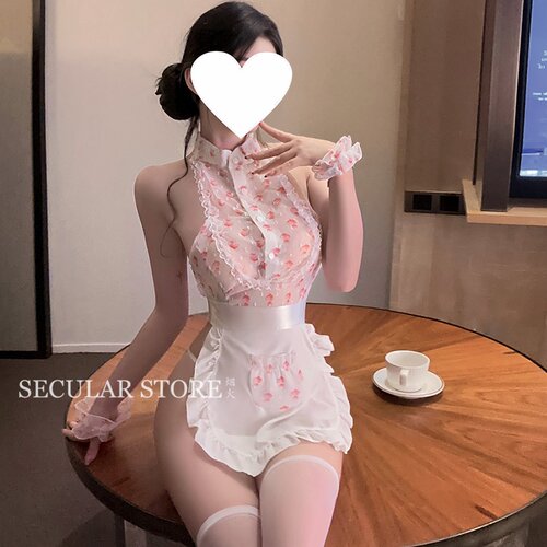 美萌厨娘 性感小胸qqny波点甜美露背装扮角色扮演cosplay约会战衣