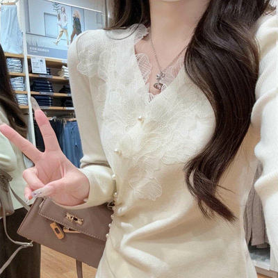 绝美巨好看的蕾丝针织打