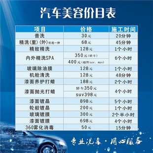 汽车保养周期参照表车辆维修店装饰画修车知识贴图修理铺墙贴海报