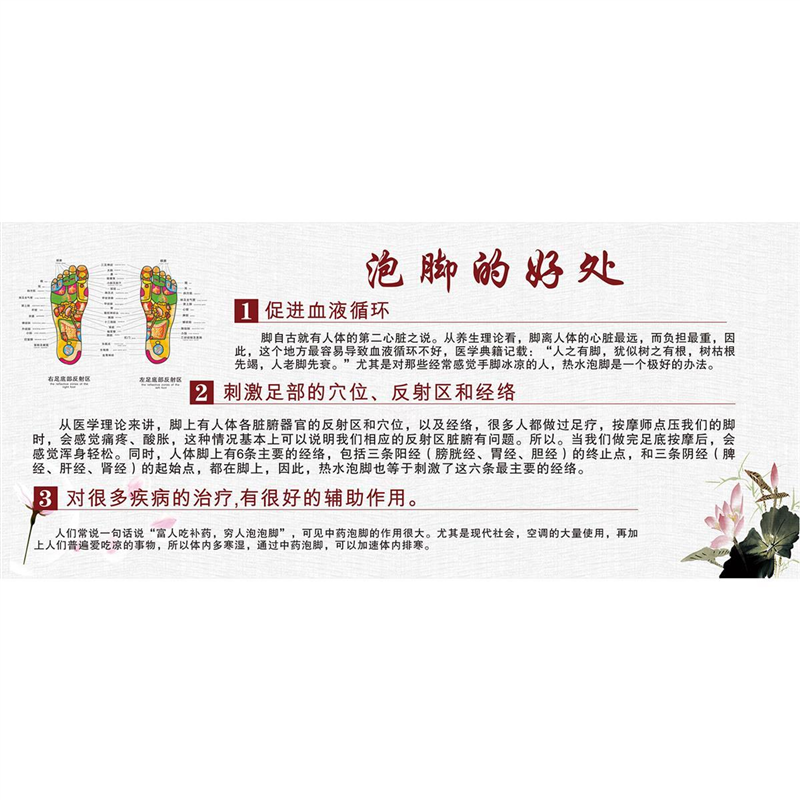 泡脚的好处足浴店按摩店海报广告挂画足疗穴位按摩画海报