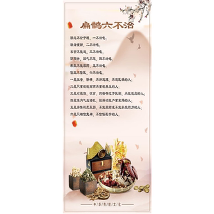 扁鹊行医六不治宣传画 美容院中医养生馆经络养生身体理疗墙贴画