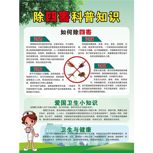 病媒生物防治知识海报展板消灭四害减少疾病健康教育宣传栏墙贴