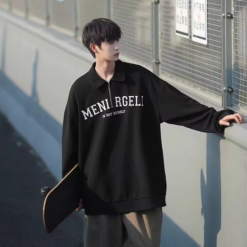 【精品】新款上市◆2025春秋青少年港风潮流华夫格刺绣字母卫衣潮