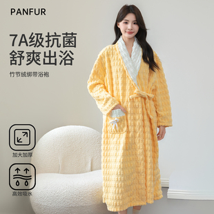 浴袍女款2026冬季新款比纯棉吸水速干可裹全身可穿式浴巾大人睡袍