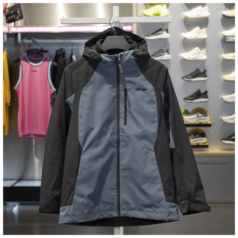 李宁男三合一加绒防泼水冲锋衣