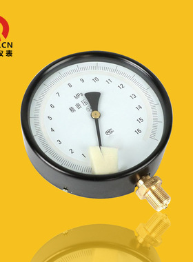 供精密压力表黑色铁壳精密表径向高精密压力表0.4级YB-150 16MPa