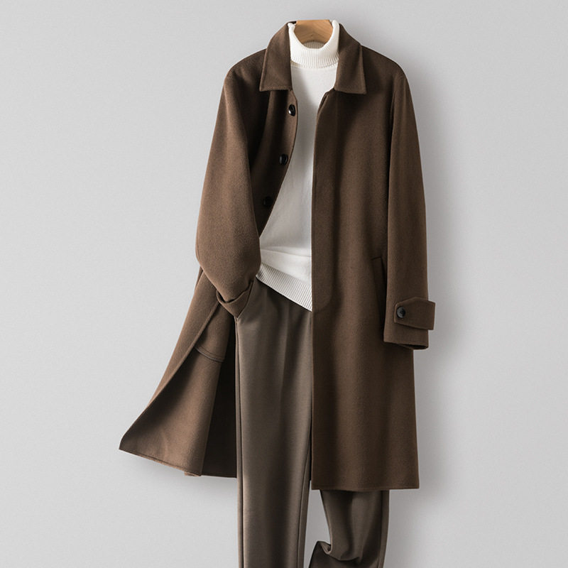 新款%羊毛无羊绒大衣长款翻领羊毛大衣男高端商务呢子外套,女装/女士精品,羊绒大衣,淘宝优惠券,粉丝福利购,淘宝优惠卷