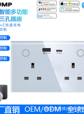 英规智能插座TuyaAPP带USBPD20W墙壁支持Alexa语音控制