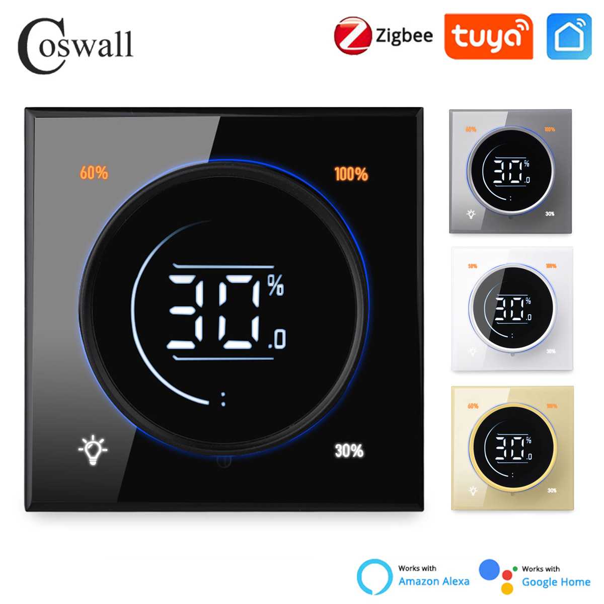 玻璃ZIGBEE+WIFI双模LCD数显旋钮
