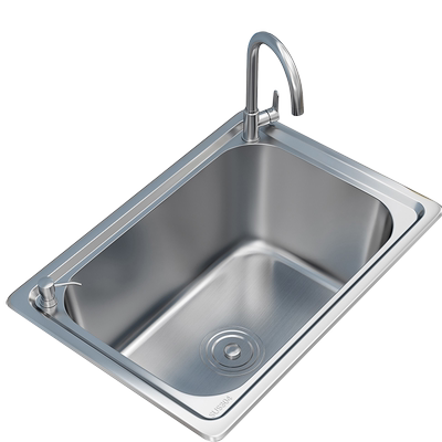 SUS304不锈钢水槽单槽加厚洗菜盆单盆洗碗洗菜水池厨房家用台上盆