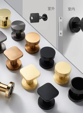 隐形门锁单面锁带钥匙孔背景墙密室锁隐藏暗锁拉手金黑灰白色门锁