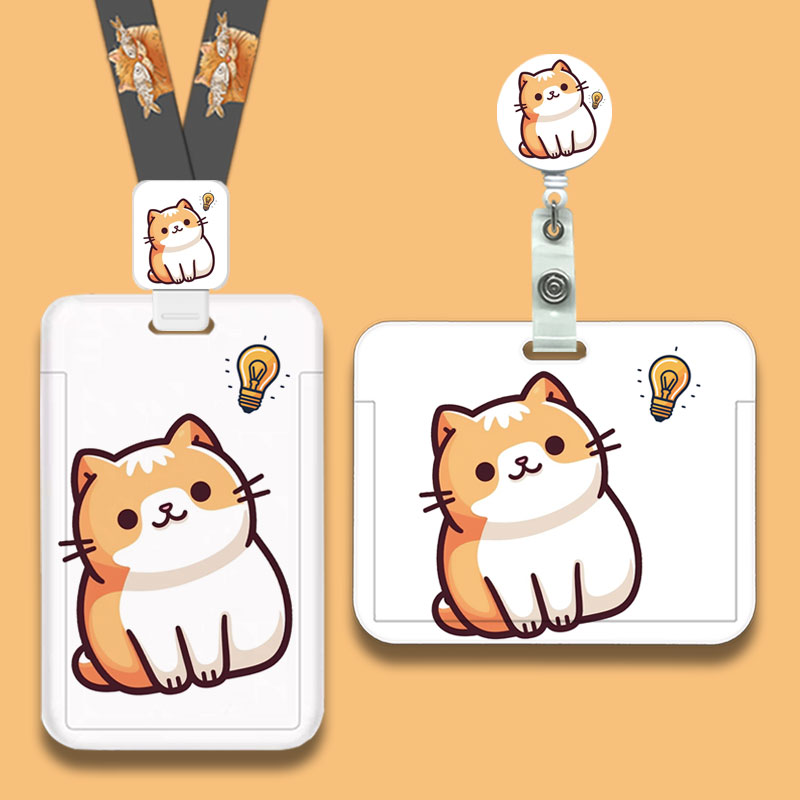 学生饭卡公交卡套伸缩校园卡胸牌