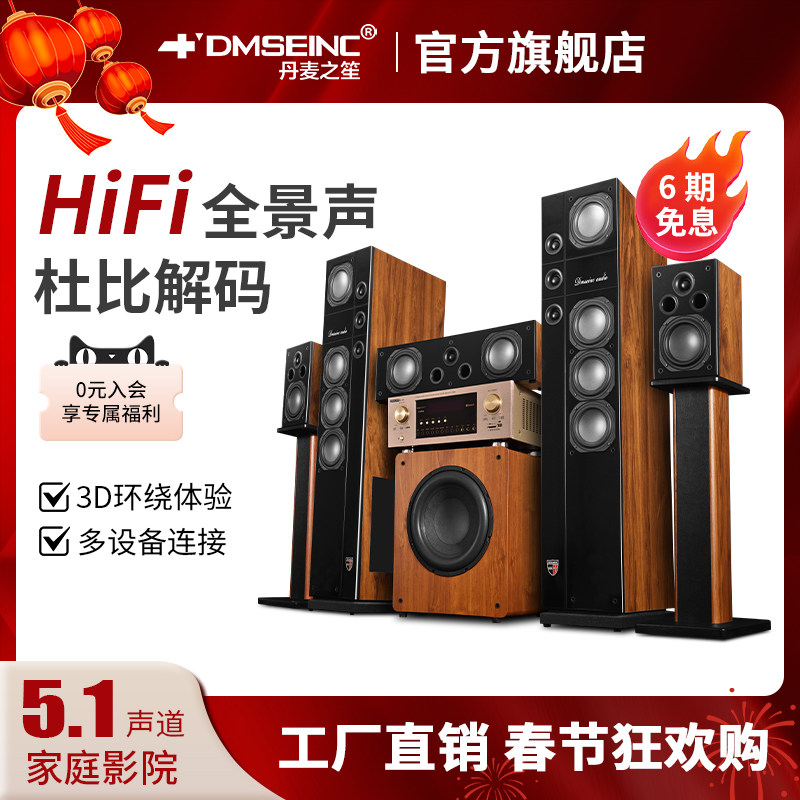 DMSEINC 名门9号5.1家庭影院音响套装家用KTV客厅无线环绕音箱