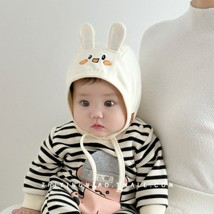 婴儿帽子春秋季 小月龄护耳帽可爱超萌新生婴幼儿保暖防风宝宝胎帽