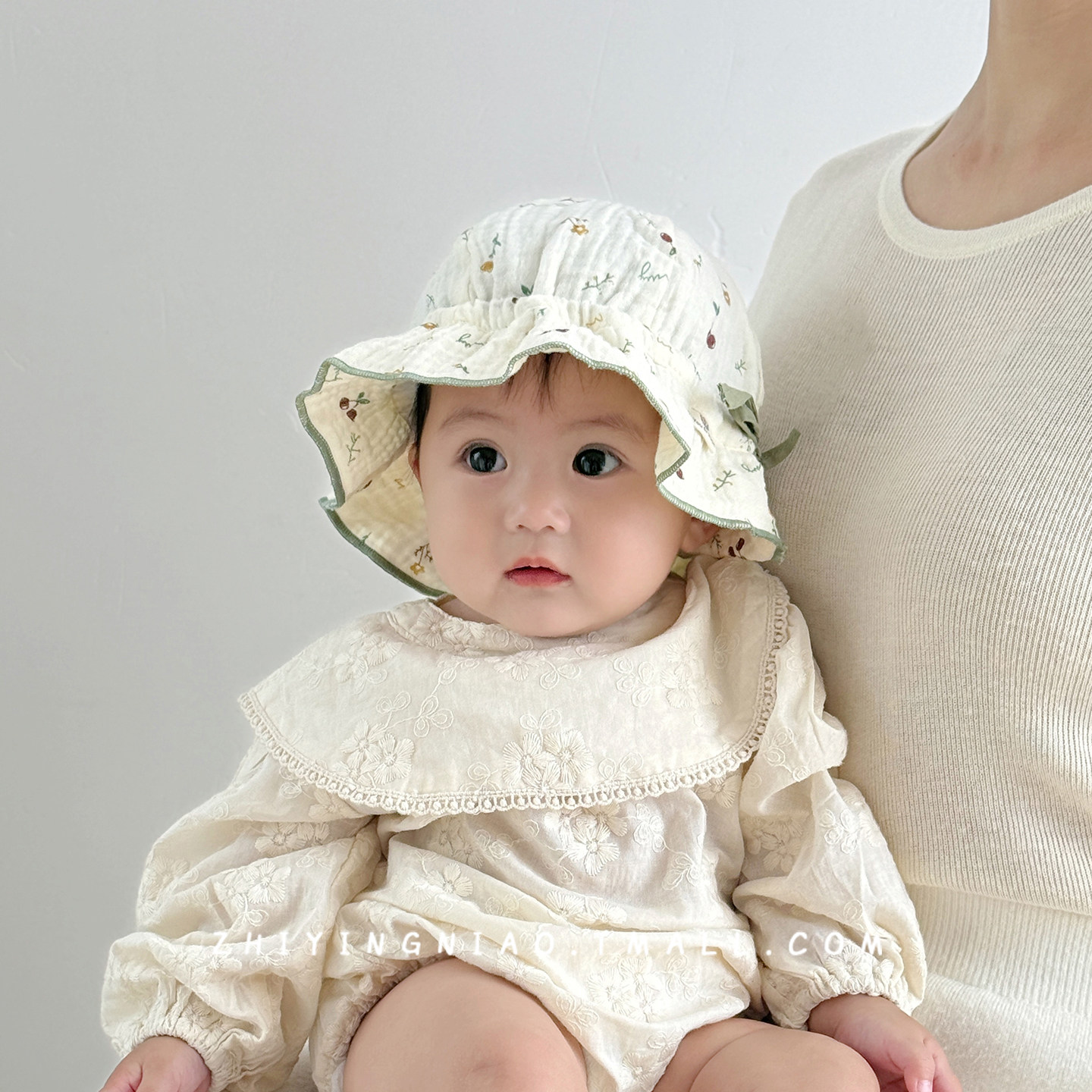 婴儿帽子春秋季渔夫帽可爱甜美女孩宝宝盆帽新生小月龄防晒遮阳帽